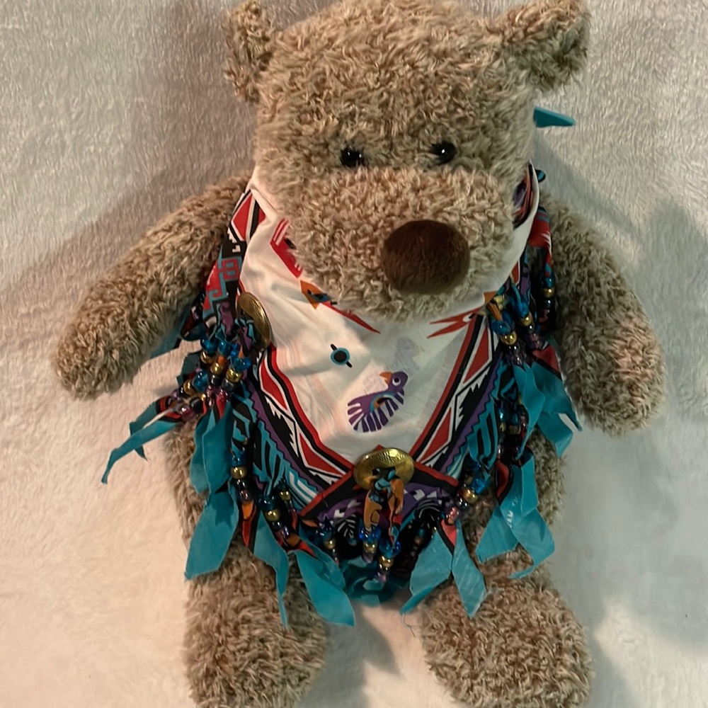 15” Bear Plush With Indian/Native Style Bandana by Passport Plush Toys!